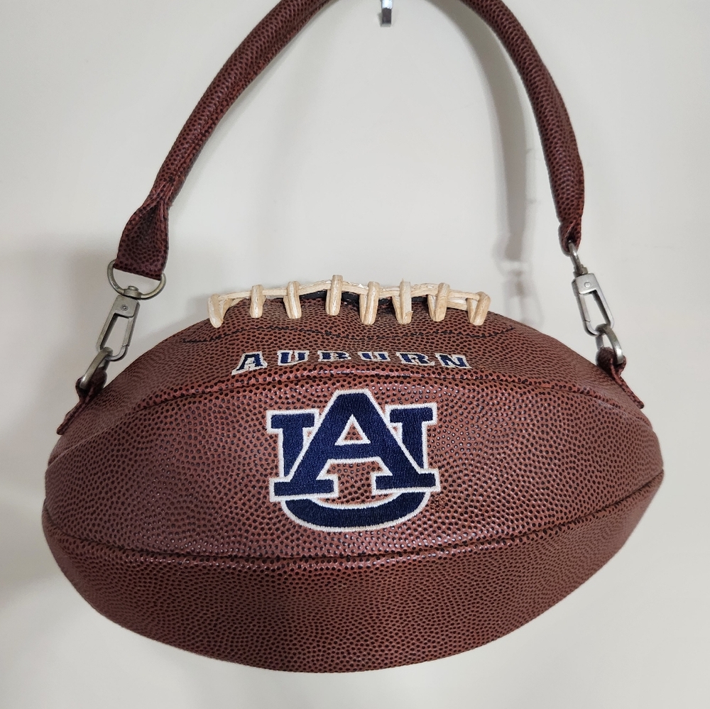 Auburn Tigers Football Tote Purse Shoulder Bag. Embroidered Logos. Zipper Close